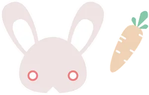 Cute Rabbitand Carrot Illustration