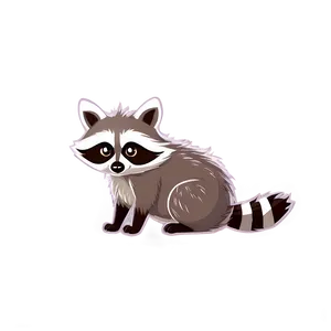 Cute Raccoon Illustration PNG Nsn97