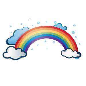 Cute Rainbow With Clouds Clipart Png 10 PNG image