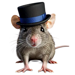 Cute Rat In Hat PNG 11
