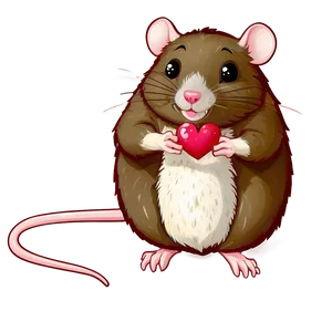 Cute Rat In Love Png 7 PNG image