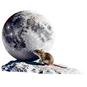 Cute Rat On Moon Png 06252024 PNG image