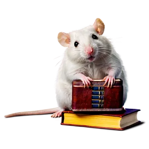 Cute Rat With Book PNG 06252024