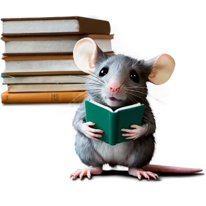Cute Rat With Book PNG Eap PNG