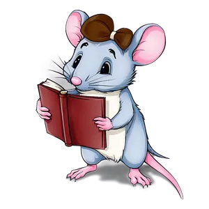 Cute Rat With Book PNG Jcs18 PNG
