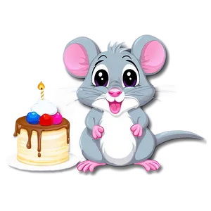 Cute Rat With Cake Png 44 PNG image