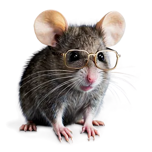 Cute Rat With Glasses PNG 06252024