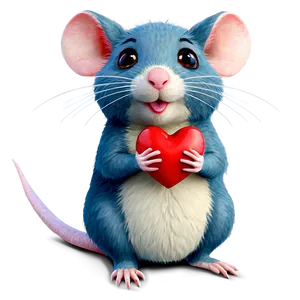 Cute Rat With Heart Png 06252024 PNG image