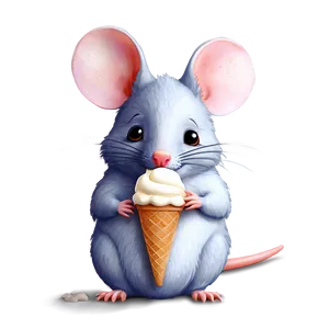 Cute Rat With Ice Cream Png Dir50 PNG image