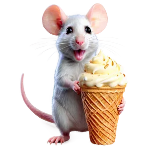 Cute Rat With Ice Cream PNG Gtm PNG