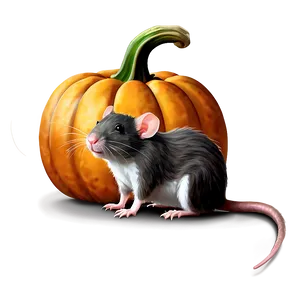 Cute Rat With Pumpkin PNG Hvj