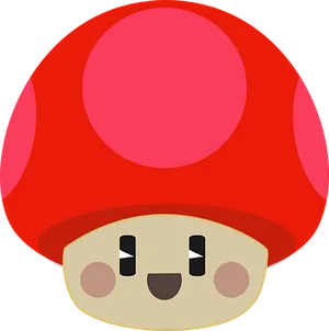 Cute Red Mushroom Cartoon