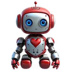 Cute Robot With Heart Png Ppv PNG image