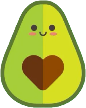 Cute Smiling Avocado PNG image