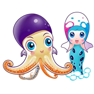 Cute Squid Mascot PNG 05242024