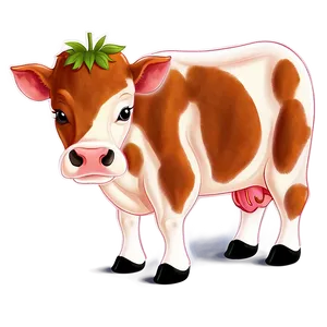 Cute Strawberry Cow Illustration Png Ypp47 PNG image