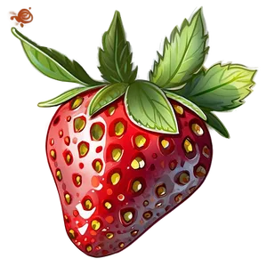 Cute Strawberry Illustration Png 06252024 PNG image