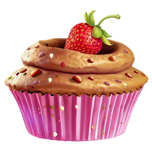 Cute Strawberry In Cupcake Png 56 PNG image