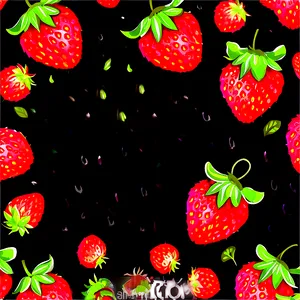 Cute Strawberry Pattern PNG Pia70 PNG