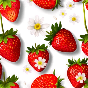 Cute Strawberry With Flowers PNG Jyn60 PNG