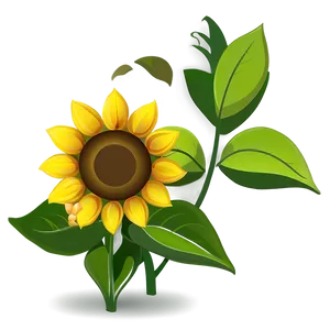 Cute Sunflower Character PNG 34