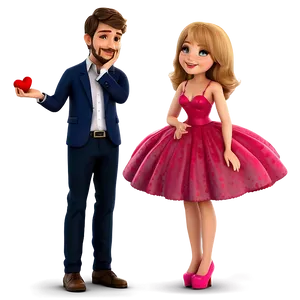 Cute Valentine Couple PNG Wpf