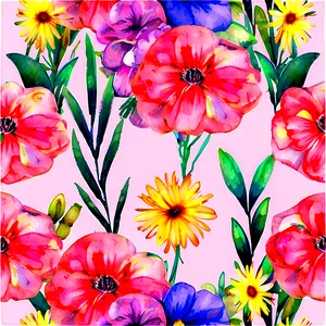 Cute Watercolor Flowers PNG Aiu PNG