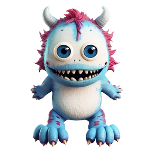 Cute White Monster Illustration Png 06212024 PNG image