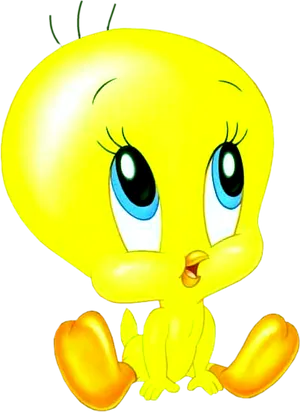 Cute Yellow Cartoon Bird Tweety PNG image