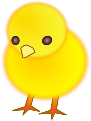 Cute Yellow Cartoon Chick PNG image