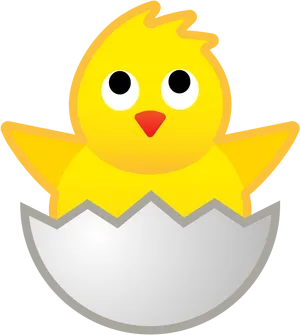 Cute Yellow Chick Hatching PNG image