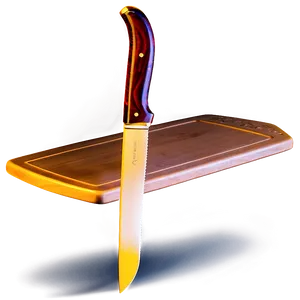 Cutting Board With Knife PNG 06202024 PNG