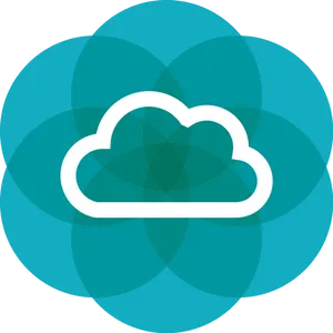 Cyan Cloud Icon PNG image