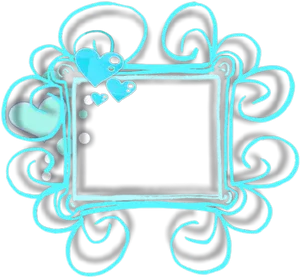 Cyan Heart Frame PNG image