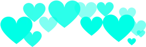 Cyan Hearts Pattern PNG image