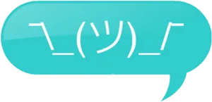 Cyan Speech Bubble Emoticon PNG image