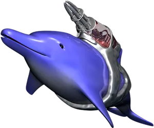 Cybernetic Dolphin Illustration PNG image