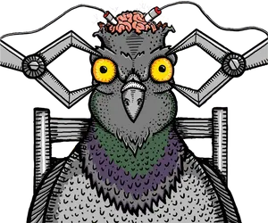 Cybernetic Pigeon Brain Experiment PNG image