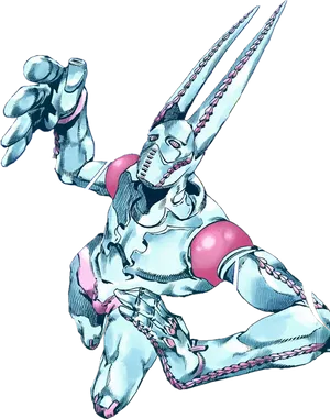 Cybernetic Rabbit Warrior Art PNG image