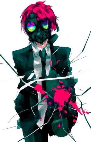 Cyberpunk Anime Boy Art PNG image