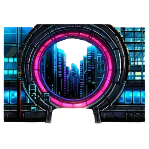 Cyberpunk City Portal Png 17 PNG image