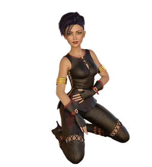 Cyberpunk Female Character Pose