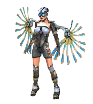 Cyberpunk Female Characterwith Wings
