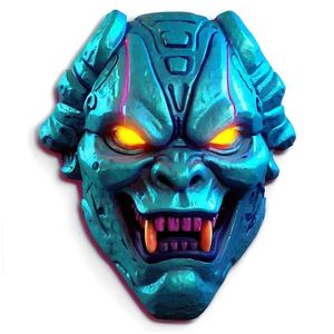 Cyberpunk Oni Neon Art PNG 06122024 PNG