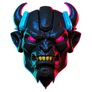 Cyberpunk Oni Neon Art PNG Crr39 PNG