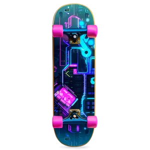 Cyberpunk Skateboard Deck Concept PNG Mfa70 PNG