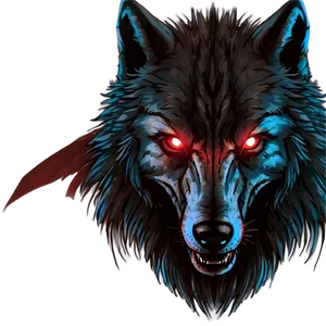 Cyberpunk Wolf Face Artwork PNG Hxw44 PNG