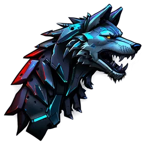 Cyberpunk Wolf Head Concept PNG Sbc