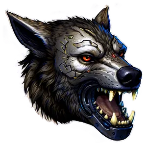 Cyberpunk Wolf Head Concept PNG Ubj