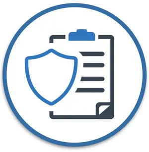 Cybersecurity Clipboard Shield Icon PNG image
